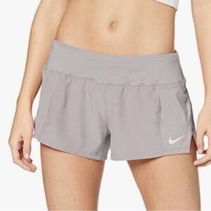 Nike Woman’s Large L Dri Fit Running Athletic Workout 3” Shorts With Liner Gray